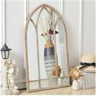 Arched Garden Decorative Window Mirror with Metal Frame