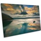 One Browko Hjelle Norway Fjord Boat Mountains Canvas Wall Art Picture Print