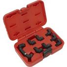 9 Piece Injector Pipe Socket Set - Flexible 3/8 Sq Drive - Crows Foot Injector
