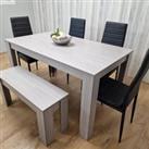 Dining Table Set with 4 Chairs Dining Room, Kitchen table set of 4, and Bench