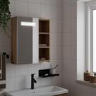 Bathroom Mirror Cabinet with LED Light Oak 45x13x52 cm