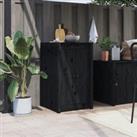 Outdoor Kitchen Cabinet Black Solid Wood Pine