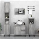 3 Piece Bathroom Cabinet Set Grey Sonoma Engineered Wood