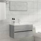 2 Piece Bathroom Furniture Set Grey Sonoma Engineered Wood