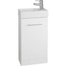 Gloss White Bathroom Cube 410mm Cloakroom Unit with Basin