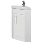 Gloss White Bathroom Corner Unit with Basin