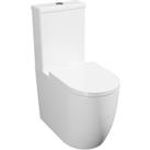 Premium OPEN BACK ROUND COMFORT HEIGHT Rimless Pan Toilet Set