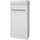 White Bathroom Standing Cloakroom Unit with Basin 400mm Wide