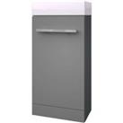 Grey Gloss Bathroom Standing Cloakroom Unit with Basin 400mm Wide