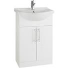 Gloss White Bathroom 550mm Unit with Deluxe Basin