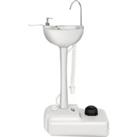 Portable Washing Station Mobile Camping Hand Wash Sink Stand with Rolling Wheels