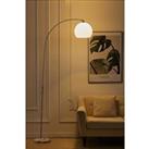 Modern Arched Floor Lamp with Marble Base Adjustable Height 145-220CM