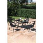 Outdoor Garden 4-Seater Dining Table and Chair Set