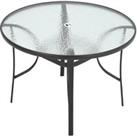 Tempered Glass Steel Round Garden Dining Table