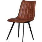 Anaisha Leather Dining Chair with Armless Back and Swooping Back Legs Set of 2 Brown