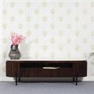 Tilden Mango Wood Large Tv Stand With Marble Top & Metal Legs