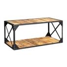Alteus Vintage Up cycled Industrial Coffee Table with Shelf Metal and Wood