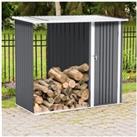 Outdoor Garden Storage Shed with Log Stacking Rack