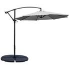 Outdoor 3M Large Cantilever Parasol with Cross and Fillable Base
