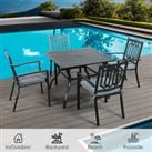 Chorley 4 Seat Dining Set with grey cushions