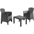 Garden Furniture Set Table Chairs 3 Piece Bistro Set Patio Outdoor Rattan Style