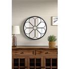 D70cm Contemporary Round Floral Accent Mirror