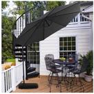 3M Large Banana Cantilever Patio Parasol for Outdoor Sunshade and Rain with Fillable Base on Wheels
