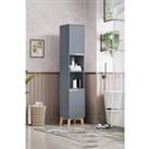 Tall Bathroom Cabinet with Solid Wood Legs