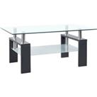 Coffee Table Grey and Transparent 95x55x40 cm Tempered Glass