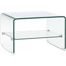 Coffee Table Clear 50x45x33 cm Tempered Glass