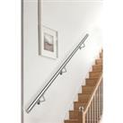 375cm Brushed Stainless Steel Stair Pipe Handrail with Mounts