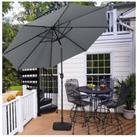 3M Large Rotating Patio Parasol for Outdoor Sunshade and Rain with Plastic Fillable Base