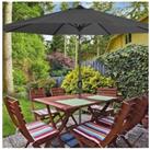 Patio Umbrella 3M Large Traditional Parasol with Resin Base
