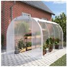 White Outdoor Walk-in Tunnel Greenhouse with Steel Frame