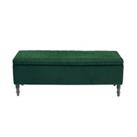 Green Upholstered Storage Ottoman Entryway Bench