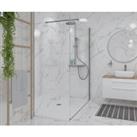 Walk In Screen Panel Wet Room Shower Enclosure Glass 2000x800 With Long Shower Tray 1700 x 800 mm