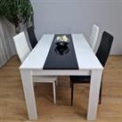 Dining Set of 4 Kitchen Dining Table and 4 Leather Chairs