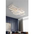 Neutral Style Dimmable Rectangular LED Semi Flush Ceiling Light With Remote Control