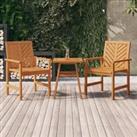 Garden Dining Chairs 2 pcs Solid Wood Acacia