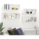 Wall Cube Shelf 4 pcs High Gloss White 80x15x26.5cm Engineered Wood