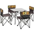 4 Seater Folding Outdoor Camping Dining Table Set with Carrying Bag