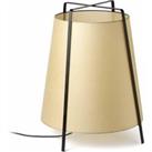 Akane 1 Light Floor Lamp Black with Beige Shade E27