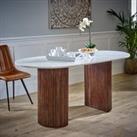Tilden Mango Wood Dining Table 170Cm With Marble Top