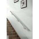 250cm Brushed Stainless Steel Stair Pipe Handrail with Mounts