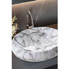 Modern Oval Marble Bathroom Vessel Sink