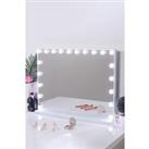 Crystal Edge Hollywood Vanity Tabletop Dressing Mirror with 3 Color Light