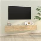 Wall TV Cabinets 2 pcs Sonoma Oak 100x30x30 cm Engineered Wood