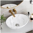 Oval Marble Vessel Bathroom Sink