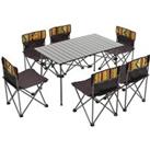 6 Seater Folding Outdoor Camping Dining Table Set with Carrying Bag