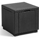 Keter Cube Storage Pouffe Graphite 213816